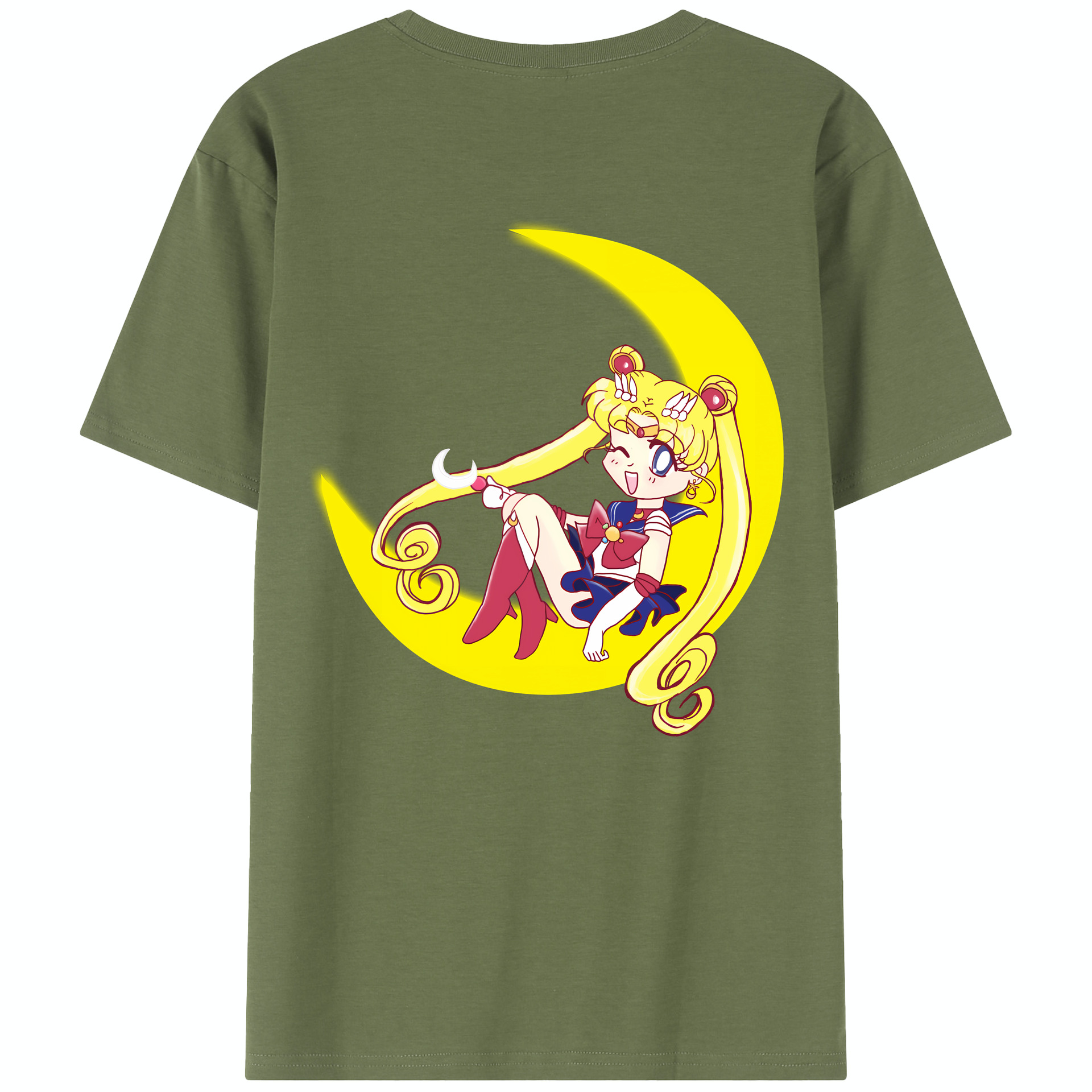 （画像用） 美少女戦士セーラームーン 月野 うさぎ つきの うさぎ Sailor Moon Tsukino Usagi 綿100％半袖Tシャツ（背面プリント）